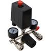 ORTOSUD Regolatore di pressione 1/2, Valvola di Commutazione a Pressione 180 PSI con manometro con 2 puntatori di misura da 0 a 12 bar per compressore d'aria