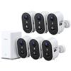 aosu Cámara de Vigilancia 2K Exterior e Interior Kit 6 Cámaras con Aosubase 2.0 Sin Suscripción 32GB Almacenamiento Local Cámara Inalámbrica Sensor PIR Alarma Luz Audio Bidireccional Visión Nocturna