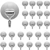 Dorunova Ganci Adesivi da Parete in Acciaio Inox 24 pezzi(Rotondo) | 5 Design Decorativi, Appendini Senza Forare per Cucina Bagno Ingresso e Camera, Resistenti all'Acqua