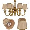 Hapivida Set di 2 Paralumi Piccoli, Paralume Impero in Tessuto Plissettato Oro 4,5x6x5,5, Paralumi per Lampadari per Lampadine E14, Lampade da Tavolo, Lampade da Terra