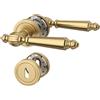 Amerdeco Maniglia per porta interna oro champagne con rosetta rotonda, set maniglia BB con chiave a mappa, design classico per camere e porte interne UK0100