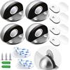 ZUONAI Fermaporta Magnetici ZUONAI 4 Pezzi Fermaporta a Magnete Adesivo Resistente in Acciaio Inossidabile Resistente, Nessuna Perforazione per Mantenere la Porta Aperta