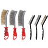 Thryvix 6 Pezzi Set di Spazzole Metalliche, Spazzole Manuali in Acciaio Inox, Ottone e Nylon, per Pulizia, Rimozione Ruggine, Vernice, Scorie di Saldatura, Metallo e Legno