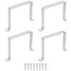 sourcing map 4 morsetti per tubi quadrati a forma di U, 120 x 120 mm, staffa a forma di U, in acciaio inossidabile 304, morsetti per cinghie quadrate con testa a croce, viti autoperforanti per tubi