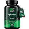 60 Days Of Nature Spirulina ad Alto Dosaggio | Alga Spirulina Pura | 240 Compresse da 500mg | Integratore Alimentare Ricco di Ficocianina e Proteine | Vegano, Senza Glutine e Senza Lattosio | 2 Mesi di Copertura