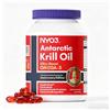 NYO3 Olio di Krill 1000mg Omega 3 EPA & DHA, Olio di Krill Antartico puro con Astaxantina, supporta il cervello, la pelle e il sistema immunitario, testato in laboratorio,90 capsule molli