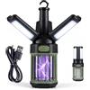 HOMASIS Lampada Antizanzare Elettrica Esterno, 1050V, LED e Ultravioletti, Zanzariera Impermeabile, Ricaricabile e Portatile, con 3 Petali Pieghevoli, Anti Zanzare e Mosche, per Giardino e Campeggio