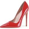 Zhabtuc Scarpe con Tacco a Spillo Donna, Sexy Scarpe Décolleté 12cm Tacchi Alti Classici a Punta Rosso Taglia 41 EU