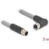 Delock - Cavo sensore - M12 (5 pin) (M) gerade zu M12 (5 pin) (W) rechtwinklig 16 A - 2,0m - silikonfrei, L-codiert