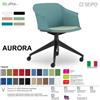 SEIPO AURORA SOFT AE0005 Sedia MONOSCOCCA girevole a quattro gambe piramidali in nylon nero con ruote SEIPO TESSUTO V