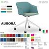 SEIPO AURORA SOFT AE0007 Sedia MONOSCOCCA girevole a quattro gambe piramidali in alluminio con ruote SEIPO TESSUTO V