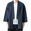 WAZHAKU Giacca da mezza stagione uomo classica giapponese kimono haori samurai ninja anime maglietta corta biancheria da notte camicia top happi estiva, Blu