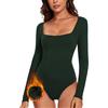 SERSARY Body Donna Termico Maniche Lunghe Con Collo Quadrato Bodysuit Camicia