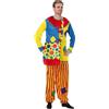 WAZHAKU Set completo di costume da clown per adulti con maschera naso giacca, pantaloni e camicia con papillon, carnevale, Halloween, circo, accessorio per costume cosplay, feste, costume da clown