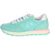 SUN68 Sneaker Running Ally Glitter Mesh in Suede/Tessuto Bianco Donna DS22SU01 Z32203