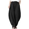 Generisch Pumphose - Pantaloni da donna in mussola boho, a forma di palloncino, eleganti pantaloni harem, pantaloni estivi