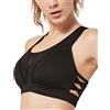 Yvette Reggiseno Sportivo Forte Supporto Mesh Racer Gap sul Lato Posteriore Seni Grandi Senza Ferretto Imbottito per Il Fitness Corsa Yoga