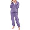 Yuson Girl Pigiama Donna Invernale Caldo Felpato Pigiami Pile Set Lungo | Morbido Due Pezzi, Felpa e Pantalone Sets, Manica Lunga Lounge Sleepwear, Casual da Casa con Tasche