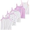 Tolmaiertu 2-10 Anni Cannottiera da Bambina in Cotone Canotta Intima Morbido Traspirante Bambini Canottiere Confezione da 5