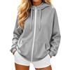 Viunychn Donna Felpe con Cappuccio Giacca Elegante Felpe con Zip 2 Tasche Hoodie Manica Lunga Sweatshirt Aperto con Cerniera Autunno Invernali Sweatshirt Cappotto Eleganti Pullover Cardigan Jumper