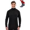 Merino.tech 100% Lana Merino Dolcevita Uomo - Maglia Termica + Calzini | Maglione 2 Stili Di Collo,Non Pizzica Calore e Stile Casual, Protezione e Traspirabilità Ideali Per Il Trekking e Lo Sci