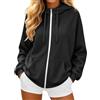 Viunychn Donna Felpe con Cappuccio Giacca Elegante Felpe con Zip 2 Tasche Hoodie Manica Lunga Sweatshirt Aperto con Cerniera Autunno Invernali Sweatshirt Cappotto Eleganti Pullover Cardigan Jumper