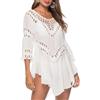 Jinsha Costume da Bagno da Donna con Gonna da Spiaggia all'Uncinetto, Top Bikini Poncho in Maglia Bikini Estivo Mimetico