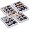 Lolalet Scatola per Occhiali da Sole Cassettiera, Impilabile Occhiali da Sole Organizzatore Scatola, Porta Occhiali Multiplo per Uomo Donne