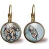 So Sweet Orecchini cabochon Dream catcher - piuma - Regalo di Natale per idea regalo moglie - San Valentino-