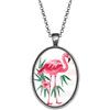 So Sweet Collana cabochonil fenicottero - Regalo di Natale per idea regalo moglie - San Valentino- regalo di compleanno - argento antico (ref.6a).