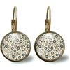 So Sweet Orecchini cabochon liberty chic - Regalo di Natale per idea regalo moglie - San Valentino-regalo di compleanno - argento antico (ref.11a).