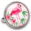 So Sweet Anello cabochonil fenicottero - Regalo di Natale per idea regalo moglie - San Valentino- regalo di compleanno - argento antico (ref.6a).