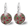 So Sweet Orecchini cabochon wax africano - Regalo di Natale per idea regalo moglie - San Valentino-regalo di compleanno - argento antico (ref.24a).