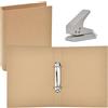TANCUDER 2 PZ Raccoglitore ad Anelli, Quaderno Anelli Ricaricabile, Mini Raccoglitore in Carta Kraft Ricaricabile, Raccoglitore Cartella Documenti con Perforatrice per Scuola, Ufficio