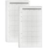 DY.2ten Filofax - Ricariche per agenda mensile A6, 6 fori, 90 fogli/180 pagine, 100 g/m², 9,5 x 17 cm
