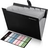SKYDUE Cartella portadocumenti, Cartelle portadocumenti Espandibile, Portadocumenti A4 Con 8 Tasche, Organizer Documenti Faldoni Per Casa Scuola(Nero)