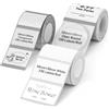 NIIMBOT 3 Rotoli di Etichette per etichettatrice B1 B21 B3S, 50x30 mm-Bianco,40x30mm-Trasparente,50x50mm-Trasparente laminate termiche autoadesive, impermeabili,antiolio
