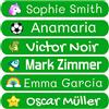 Haberdashery Online 50 Adesivi personalizzati con nome per bambini. Etichette adesive per scuola, asilo, libri, giocattoli e contenitori Tupperware. Etichette impermeabili 6x1 cm.