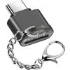 EasyULT Lettore di Schede Micro SD USB C, Type C to TF Micro SD Card Reader, Lettore Micro SD USB C per Micro SD, Micro SDHC, Micro SDXC, per Samsung, Macbook, tablet-Grigio Scuro