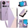 Generico DayQiQiPu Custodia per ZTE Nubia Z70 Ultra/Z70S Ultra (6,85 Pollici) Cover in Pelle PU con Colori Dopamina Custodia a Portafoglio Ribaltabile Antiurto Caso con Cinturino da Polso, Viola