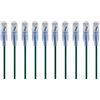 Monoprice Cavo patch Ethernet Cat6A UTP, 30 AWG, 10 G, in puro rame nudo, antigroviglio, RJ45, serie SlimRun, 0,6 m, verde, confezione da 10