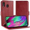 Simpeak Custodia Compatibile per Samsung Galaxy A40 5,9, Cover Compatibile con Samsung A40 in Pelle Portafoglio con Supporto Flip Caso [Supporto Stand] [Chiusura Magnetica], Rosso