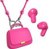 ANCwear Auricolari Bluetooth 5.4 In-Ear, Custodia a Borsetta, Rosa Fucsia
