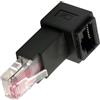 JSER Adattatore Ethernet UTP RJ45 con connettore angolato a 90 gradi verso il basso, Cat6/Cat5/Cat5e, adattatore Ethernet 8P8C maschio-femmina compatibile con laptop, desktop e router.