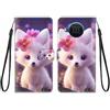 KARTXITAI Cover Compatibile con Nokia X20 5G PU Pelle TPU Silicone Portafoglio Magnetica con Disegni Motivo Animale Flip Custodia in Libro Slot Schede Custodia-Tigre bianca,fiore rosa