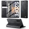 Idhiem Cover per Samsung Galaxy S20 FE 5G/4G Portafoglio Pelle PU Premium [con Vetro Temperato] [Blocco RFID] [Funzione di Supporto] [Custodia Portafoglio Antiurto] Bumper Flip Case, Nero