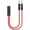 Generic Cavo sdoppiatore audio per cuffie per PC - Convertitori adattatori per cuffie jack da 3,5 mm, per PC femmina con trasformazione da cuffia/microfono a 2 maschi