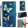 KENHONER Custodia per Xiaomi Redmi Note 13 5G, Farfalla | Portafoglio Pelle PU, Magnetica, Resistente Agli Urti, Scomparto Carte Credito, Pieghevole, Flip Libro, Motivo