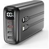 DRMARE Batteria esterna 51000 mAh, Power Bank 22,5 W, ricarica rapida con cavi USB-C e Lightning integrati, schermo LED, 6 uscite per iPhone 16 15 14, Huawei, iPad, Camping, Emergenza