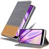 Cadorabo Custodia Libro per Nokia 4.2 in GRIGIO CHIARO MARRONE - con Vani di Carte, Funzione Stand e Chiusura Magnetica - Portafoglio Cover Case Wallet Book Etui Protezione